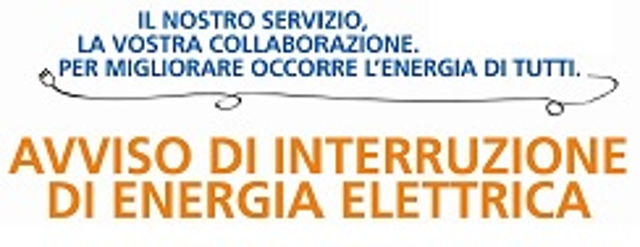 Avviso interruzione energia elettrica per martedi 31 marzo 2026